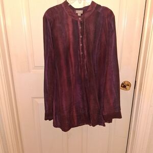 J. Jill Deep Purple Button-Up Blouse